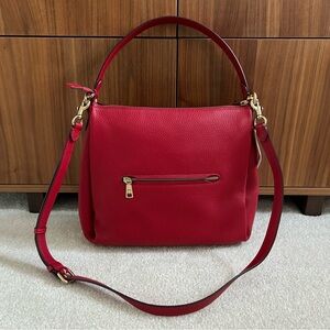 NWT COACH Shay Pebbled Leather Shoulder Crossbody Bag Purse Red Gold 93811